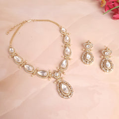 Beautiful Polki Kundan Jadau Necklace Set | Perfect for Special Occassion - Polki Bliss