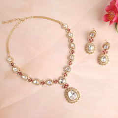 Timeless Elegance: Polki Kundan Bridal Necklace Set - Polki Bliss