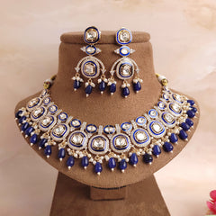 Meenakari Polki Kundan Wedding Jewellery Set - Polki Bliss