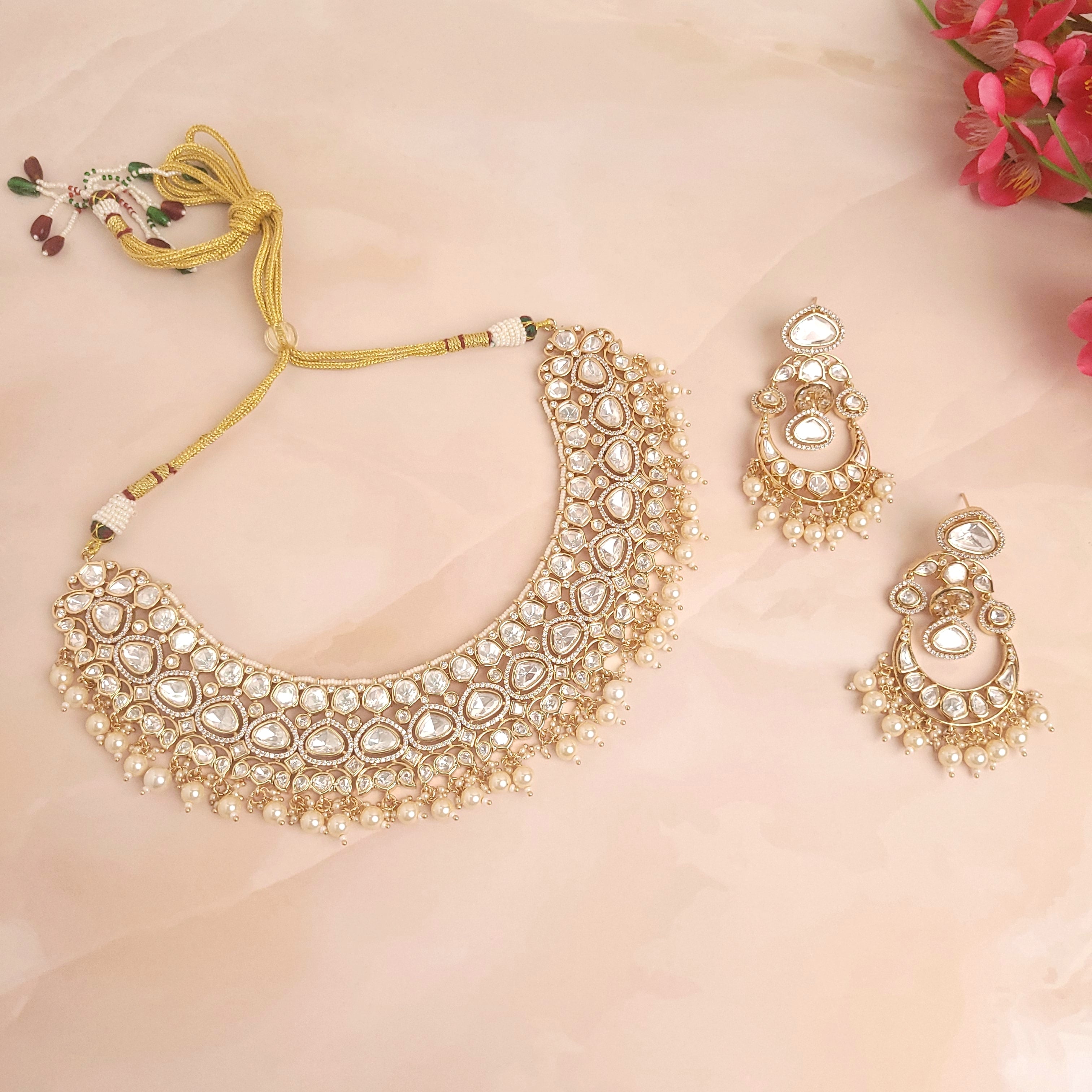 Designer Polki Kundan Jewellery Set | Perfect for Weddings & Festivals - Polki Bliss