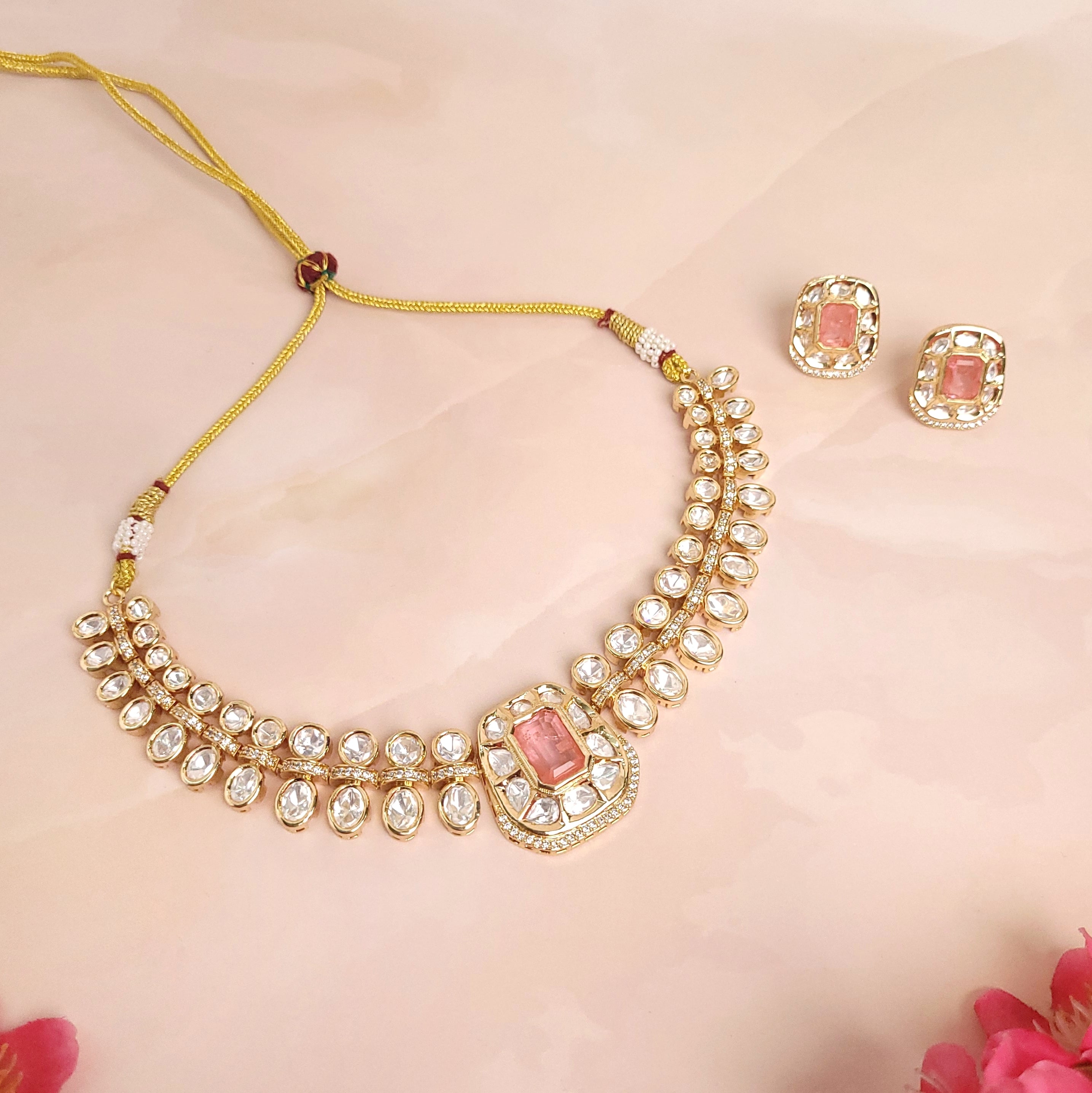 Elegant Polki Kundan Jewelry Set - Polki Bliss