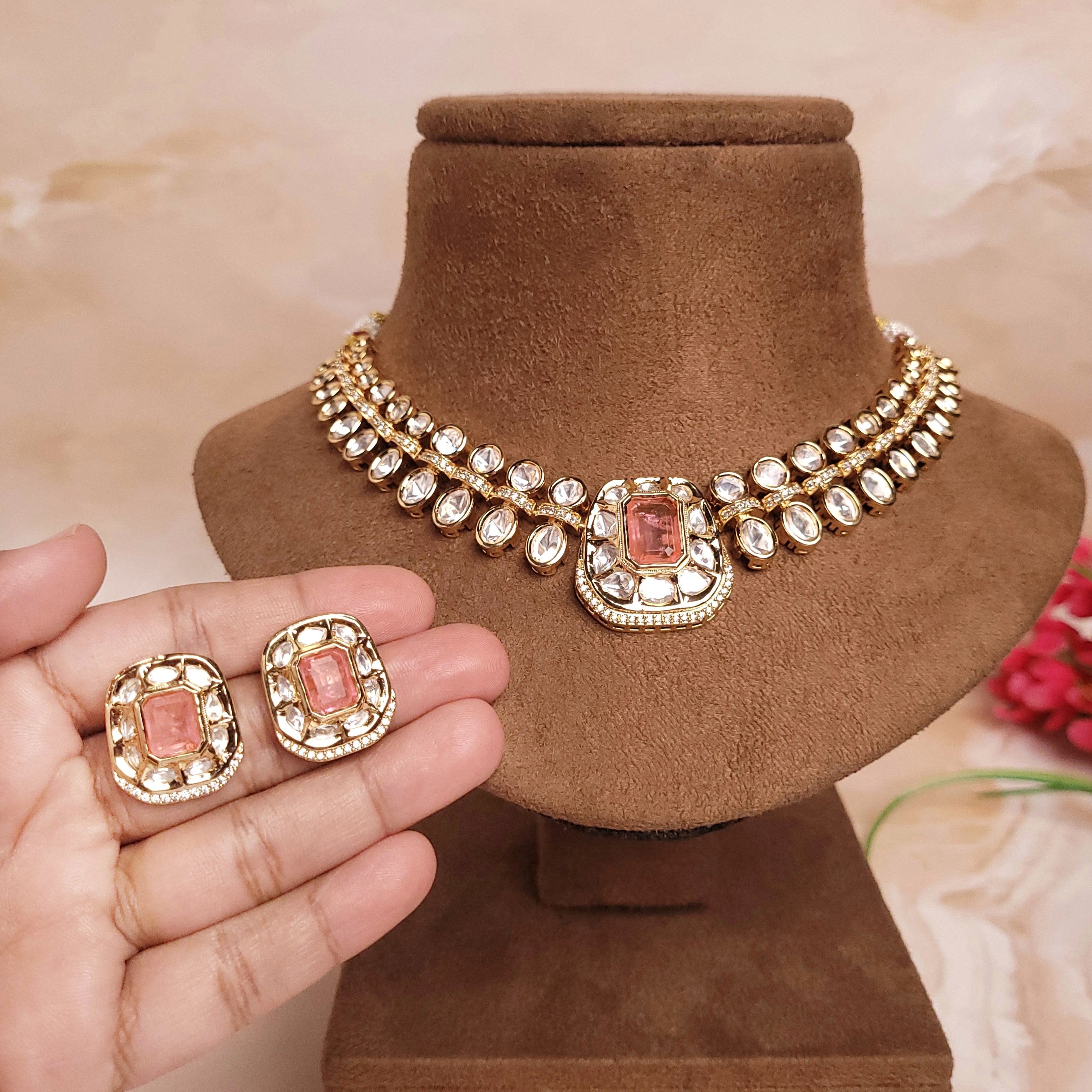 Elegant Polki Kundan Jewelry Set - Polki Bliss