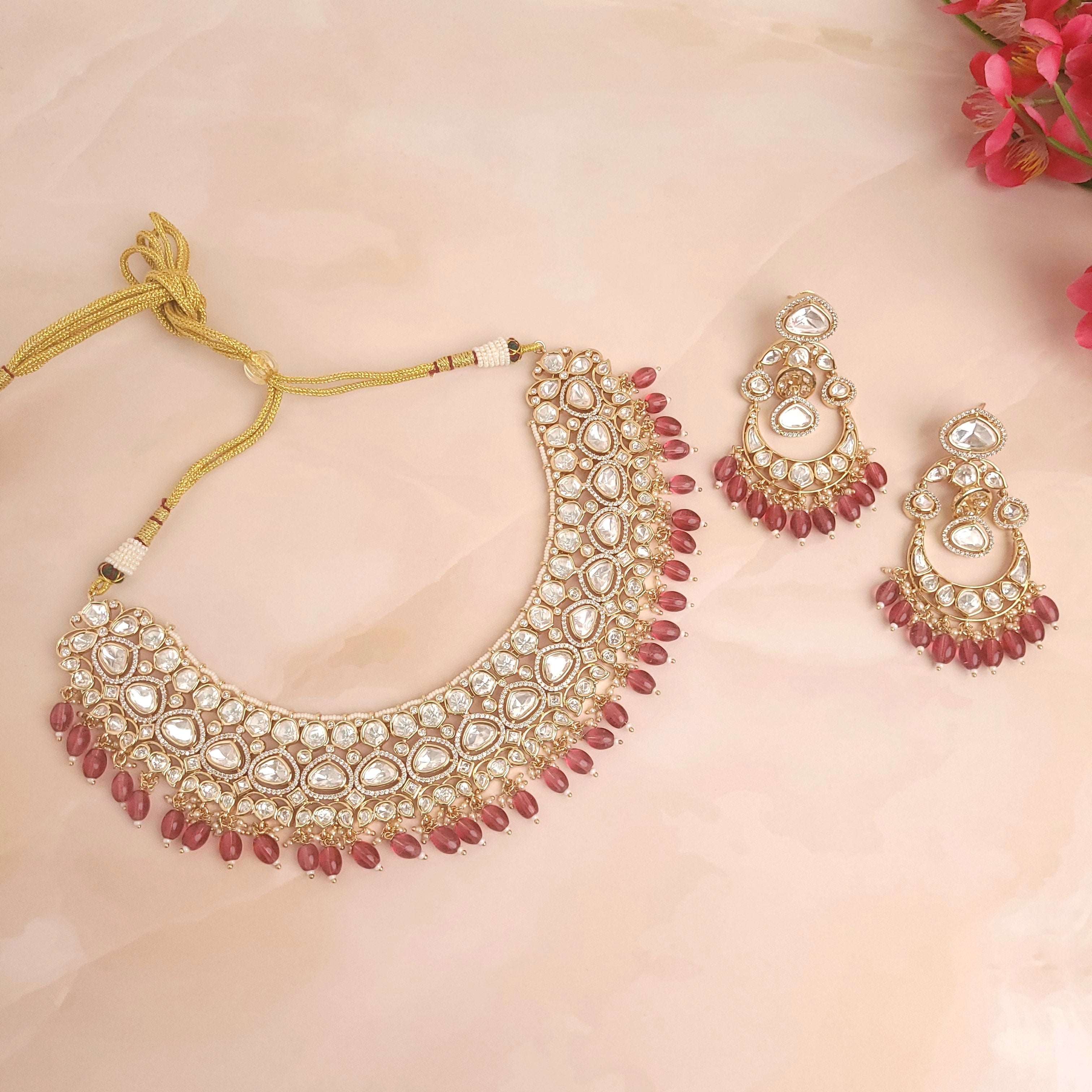 Designer Polki Kundan Jewellery Set | Perfect for Weddings & Festivals - Polki Bliss