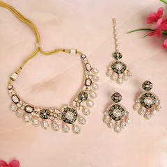 Stunning Kundan Design Set - Gold Plated Brass for Festivals and Parties