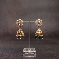 Gold And Pearl Jhumka Earrings - Traditional Imitation Jewelry Online.