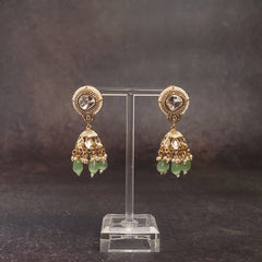 Gold And Pearl Jhumka Earrings - Traditional Imitation Jewelry Online.