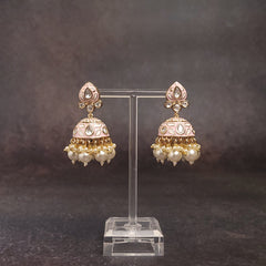 Meenakari Jhumka - Artful Gold-Finish - Perfect for Weddings