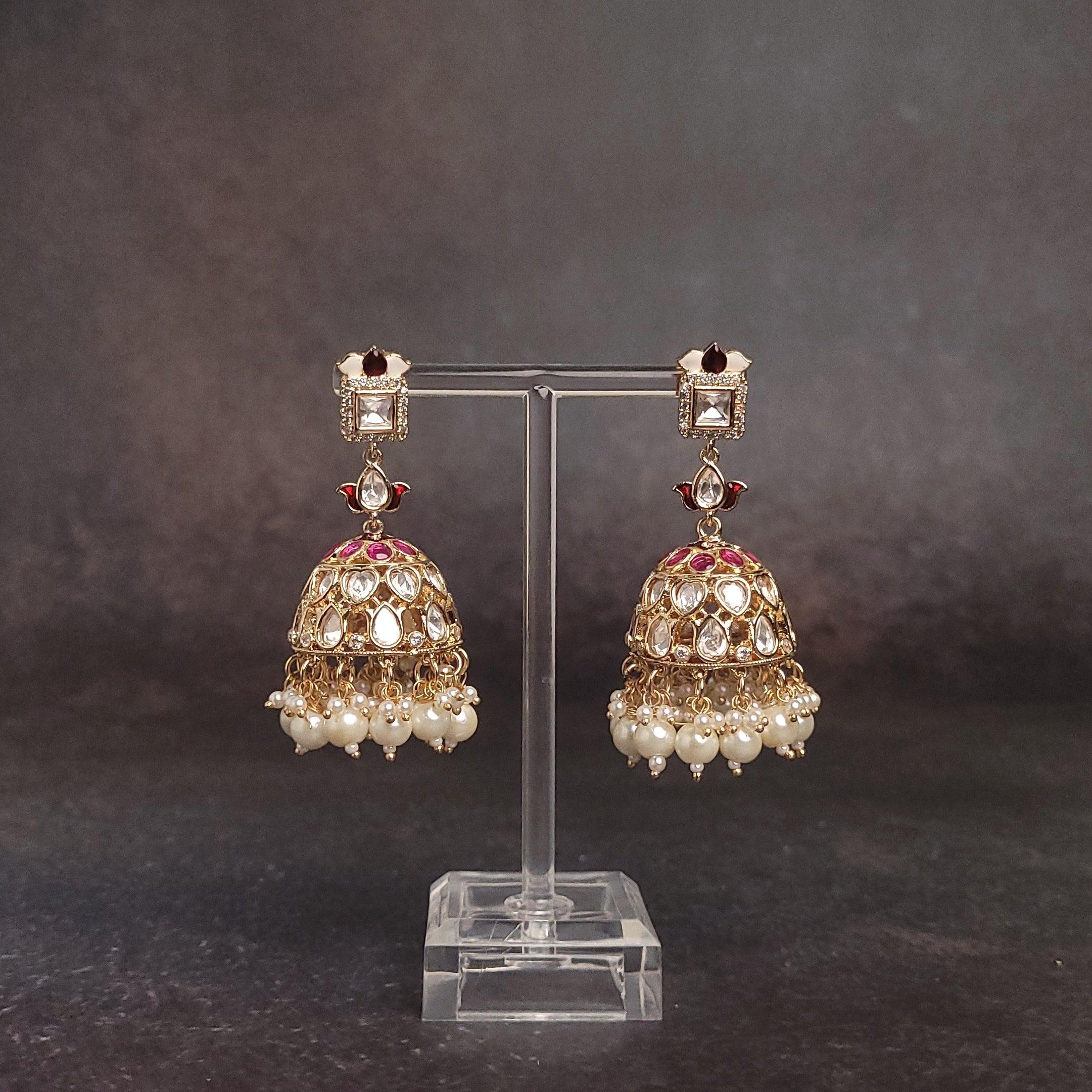 Ethnic Earrings Jhumka - Cultural Gold-Finish - Ideal for Weddings