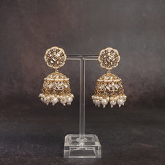 Antique Gold Jhumka - Crafted Elegance - Perfect for Weddings