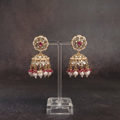 Antique Gold Jhumka - Crafted Elegance - Perfect for Weddings