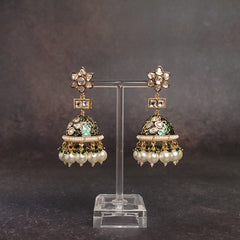 Kundan Jhumka - With Gold Finish - Wedding Must-Have