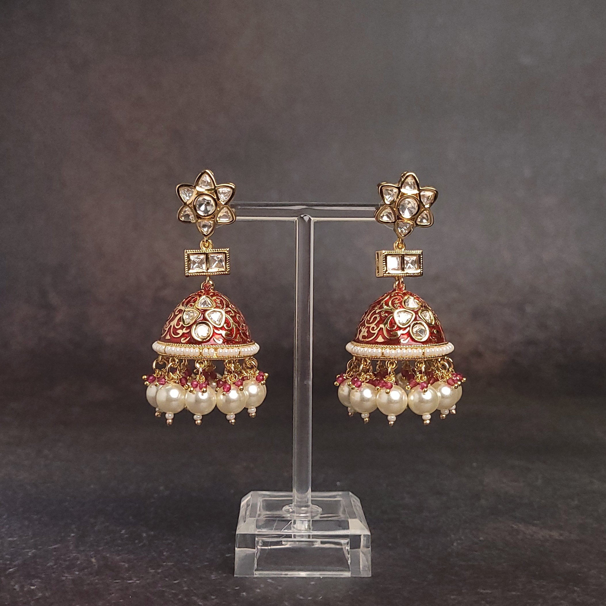 Kundan Jhumka - With Gold Finish - Wedding Must-Have