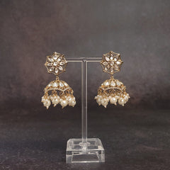 Small Gold Jhumka Earrings - Delicate Charm - Festival Chic