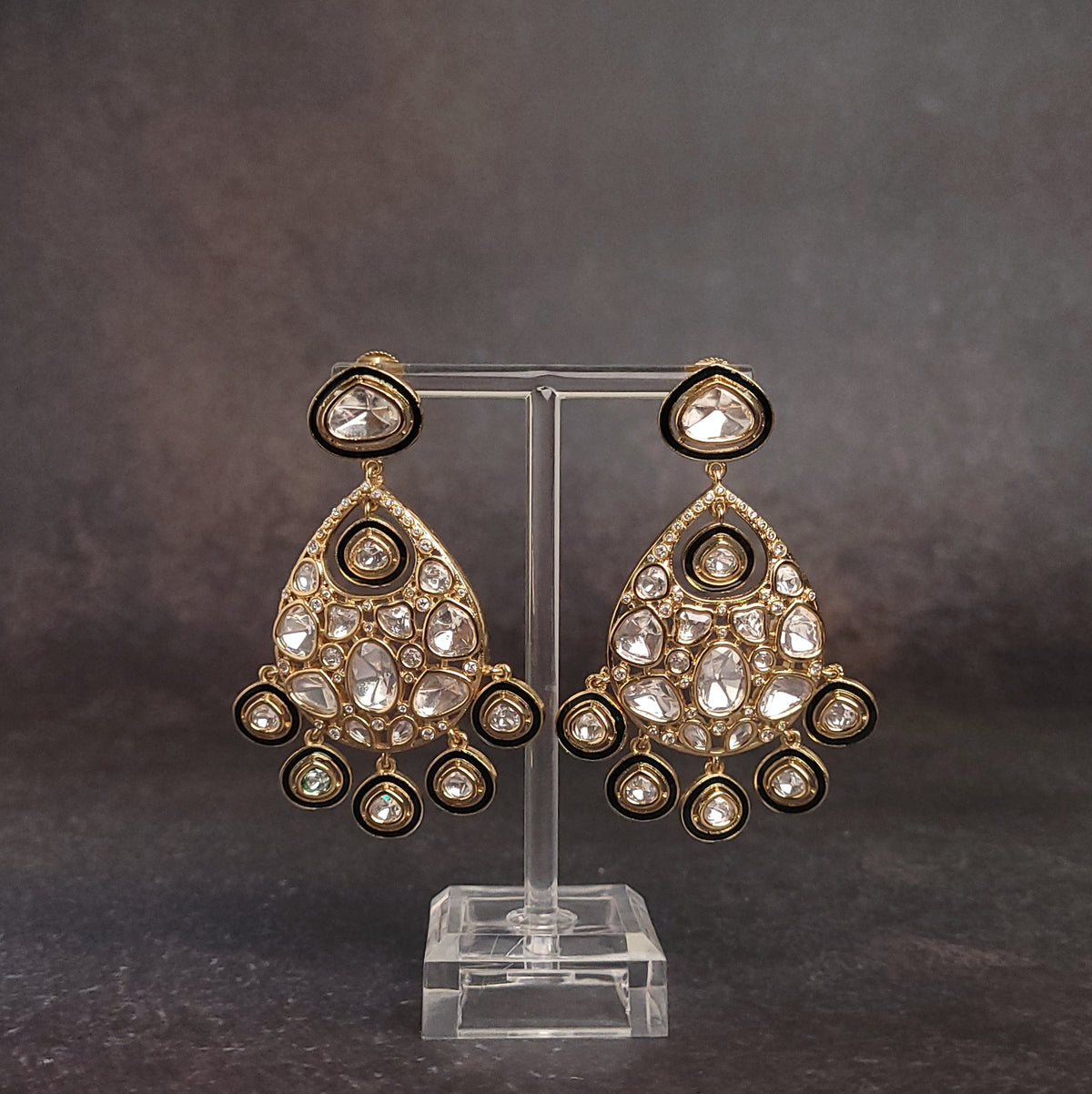 Diamond Look Jhumkas - Brilliance - Perfect for Weddings