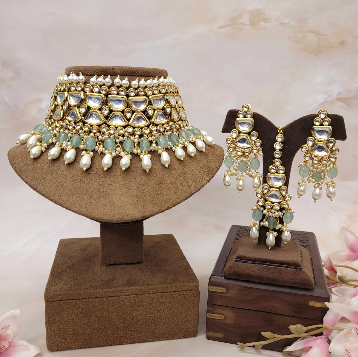 Premium Quality Kundan Bridal Set / Handmade Kundan Choker Set / Wedding Jewelry Set / Festive Necklace Set - Polki Bliss