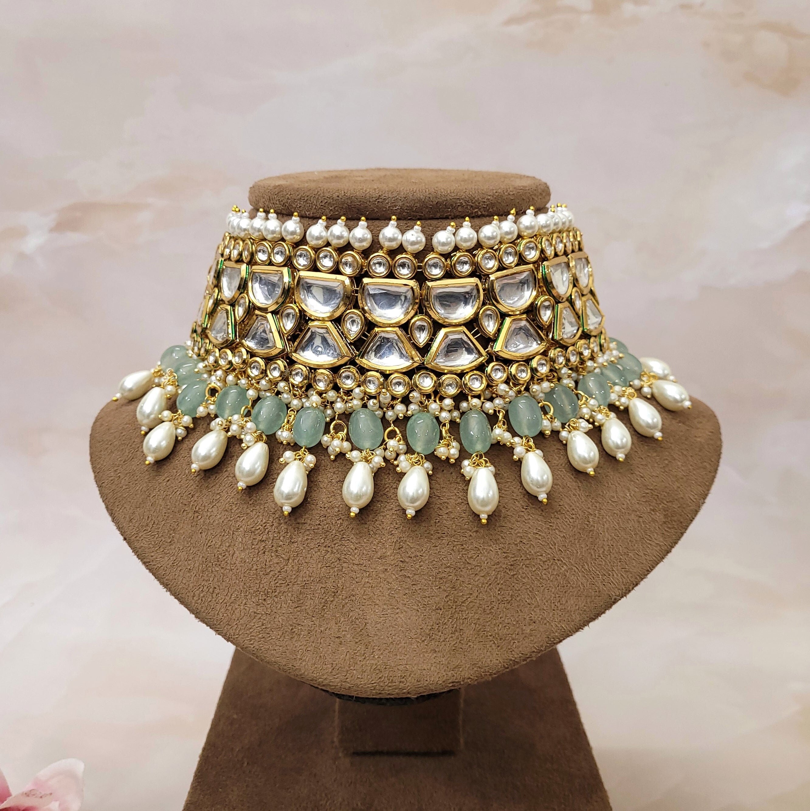 Premium Quality Kundan Bridal Set / Handmade Kundan Choker Set / Wedding Jewelry Set / Festive Necklace Set - Polki Bliss