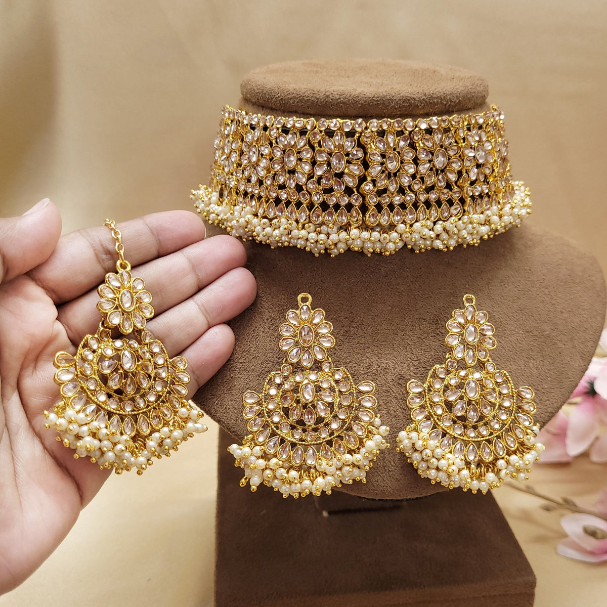 Kundan Choker Set - Indian Bridal and Festive Jewelry - Polki Bliss