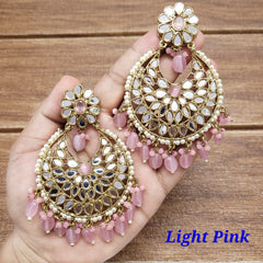 Mirror Chandbali Earrings/Kundan Earrings/Kundan Chandbali/Drop Earrings/Wedding Earrings - Polki Bliss