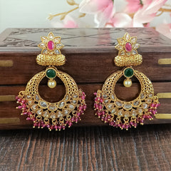 Indian CZ Earrrings/Gold Plated Polki Earrings/Stone Earrings/Indian Jewelry/Punjabi/Bridal Earring/Wedding Earrings - Polki Bliss