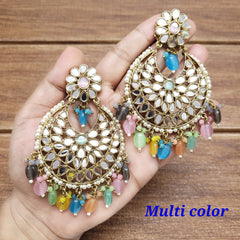 Mirror Chandbali Earrings/Kundan Earrings/Kundan Chandbali/Drop Earrings/Wedding Earrings - Polki Bliss