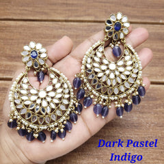 Mirror Chandbali Earrings/Kundan Earrings/Kundan Chandbali/Drop Earrings/Wedding Earrings - Polki Bliss