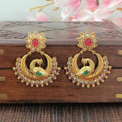 Indian CZ Earring/Gold Plated Polki Earrings/Stone Earrings/Indian Jewelry/Punjabi/Bridal Earring/Wedding Earrings - Polki Bliss